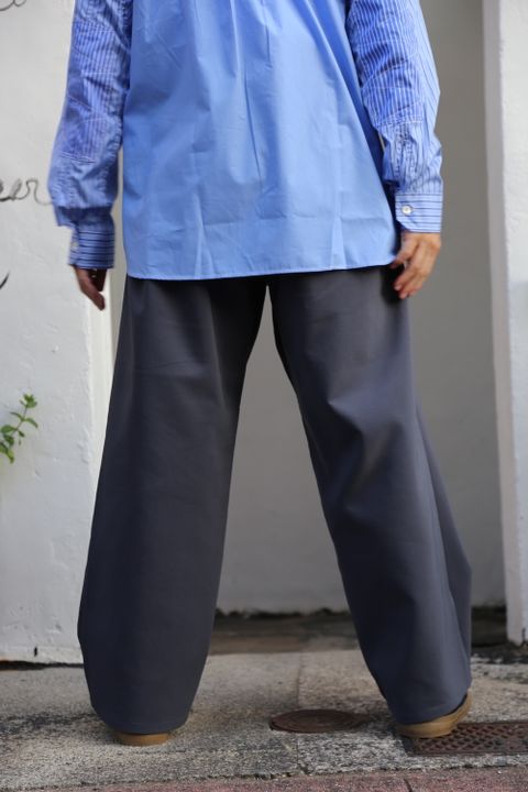 Graphpaper Triple Cloth Wide Chef pants"C.GRAY"style.2020.8.25.