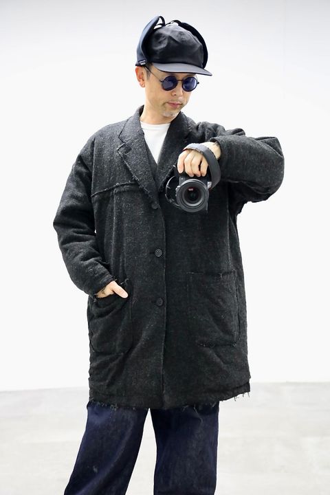 COMME des GARCONS HOMME ウールツイードヘリンボーンコートスタイル