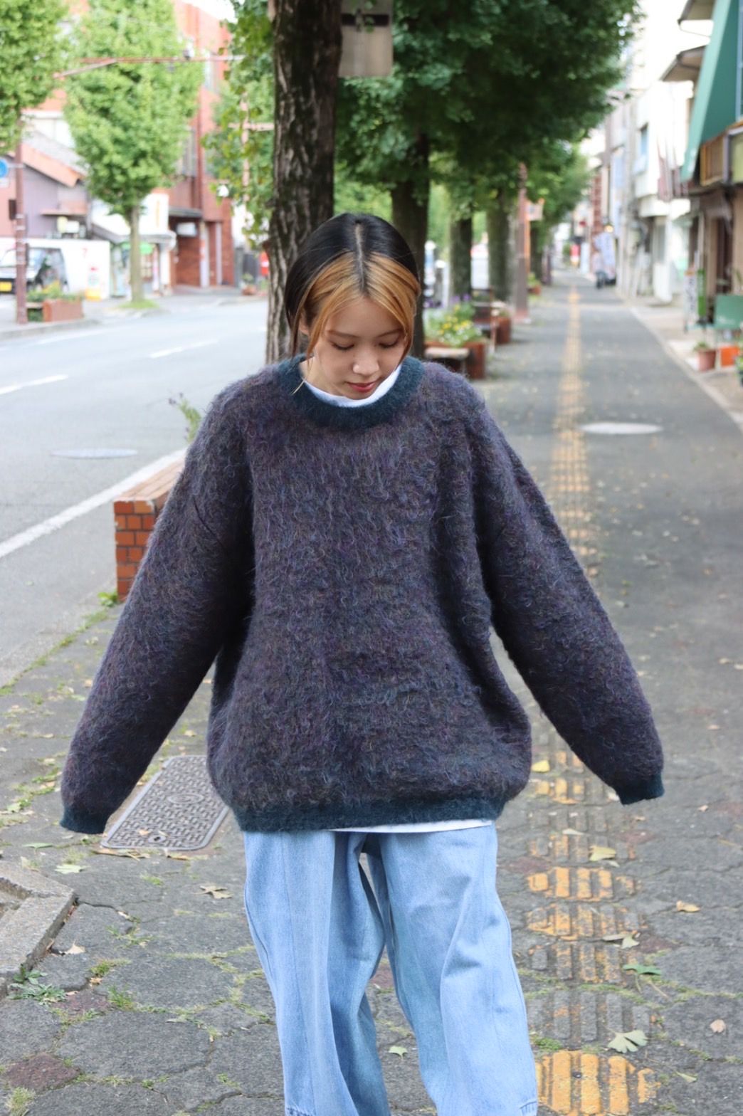 yoke 4color Mix Jacquard Mohair Cardiganの+myholisticholidays.com