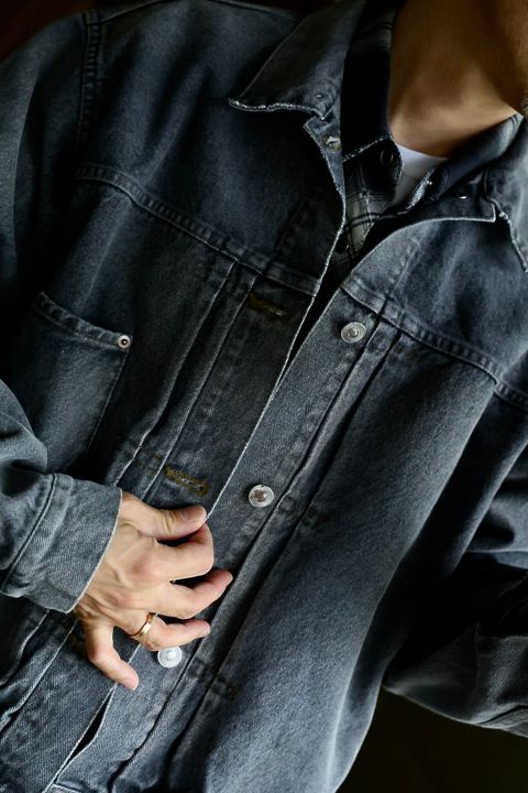 A.PRESSE Vintage Gray Denim Jacketスタイル