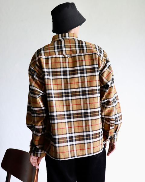 SEDAN ALL-PURPOSE FW23 Tech Tweed CPO Shirt "Yellow Orcher Plaid"スタイル