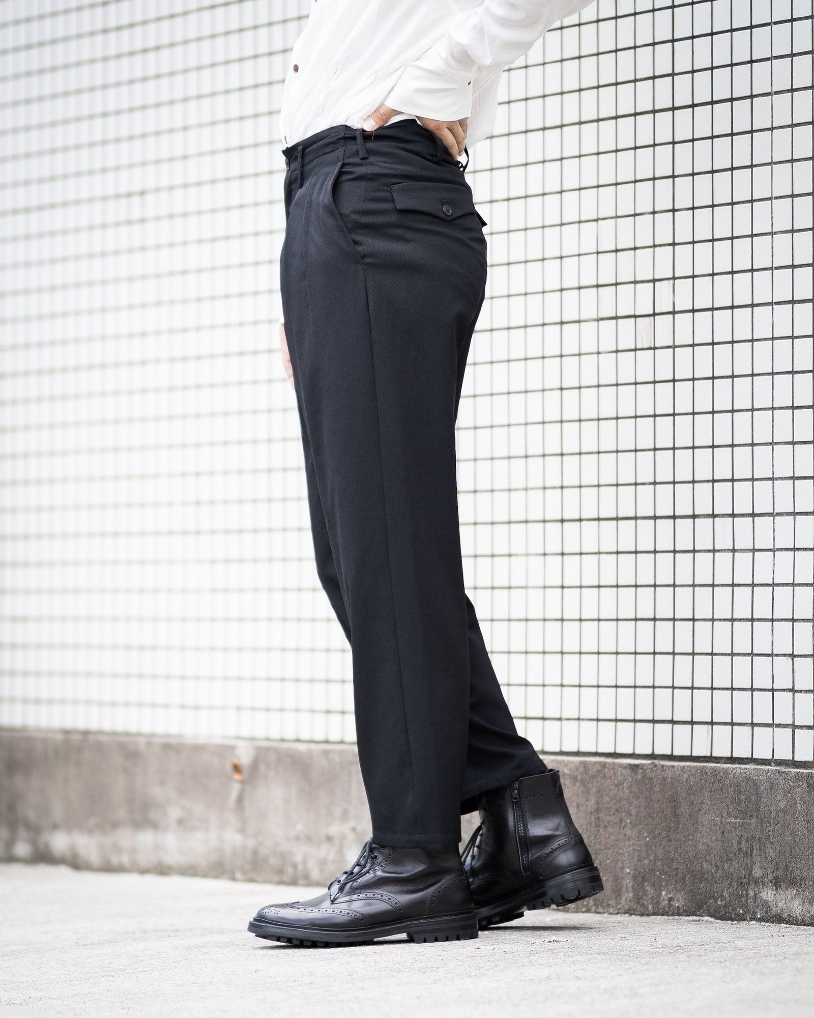 Yohji Yamamoto 2タックスーツパンツ(HW-P50-100)BLACK☆