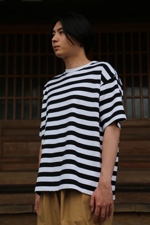 Graphpaper Border S/S Tee(GM203-70144B) style.2021.6.20.