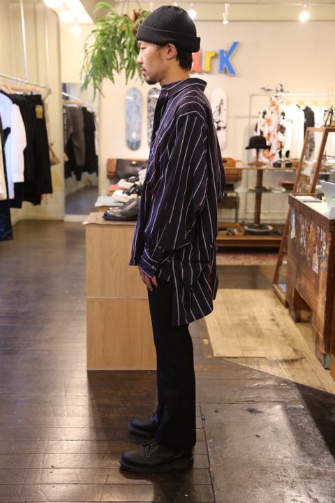 JieDa HAND STITCH STRIPE SHIRT"NAVY"Style.2020.7.27.