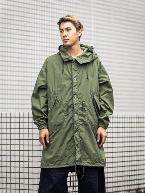 コムデギャルソンオム26FW 綿ナイロンウェザー×ナイロンツイル 製品洗コート(HR-C002-051)KHAKI☆8月7日(金)発売！