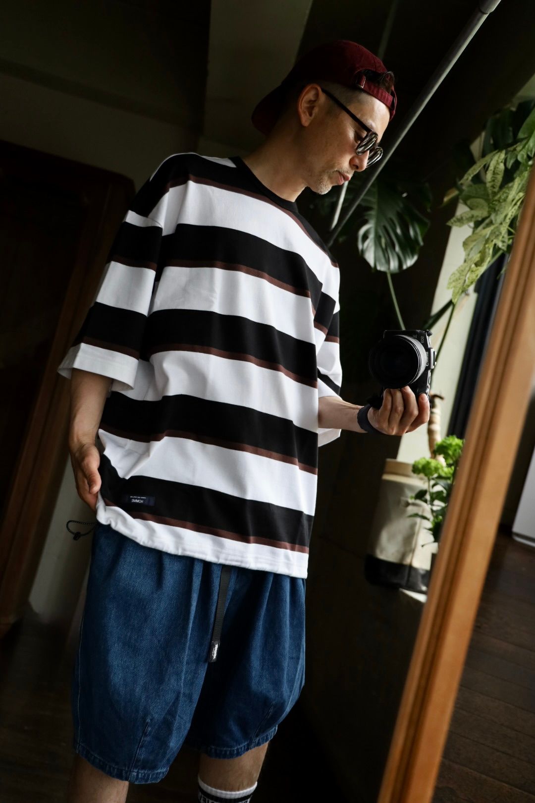 COMME des GARCONS HOMME 綿天竺マルチボーダーTシャツスタイル