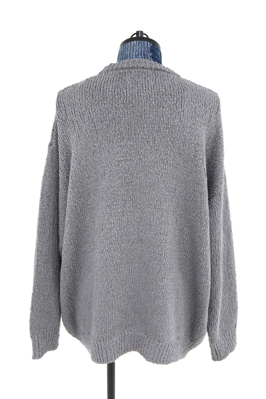 グラフペーパー Cotton Wool Slub Oversized Crew Neck Knit(GU263-80602)STONE GRAY