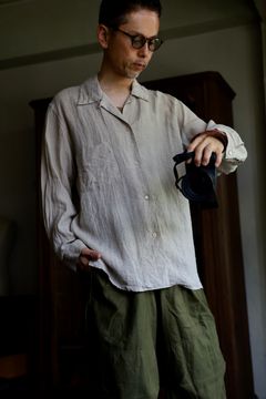 blurhms 25FW Linen Open-collar Shirt L/S(BHS25F020)natural