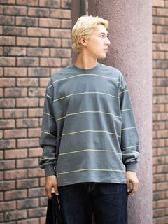 FreshService PIN BORDER L/S TEE (GRAY) MARKスタイル