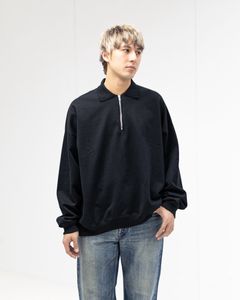 MARKAWARE 26SS HALF ZIP POLO HUGE SWEAT(A26A09CS03C)BLACK☆新作発売！