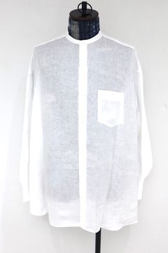 グラフペーパー Linen L/S Oversized Band Collar Shirt(GM262-50040B)WHITE☆6月20日(土)発売！