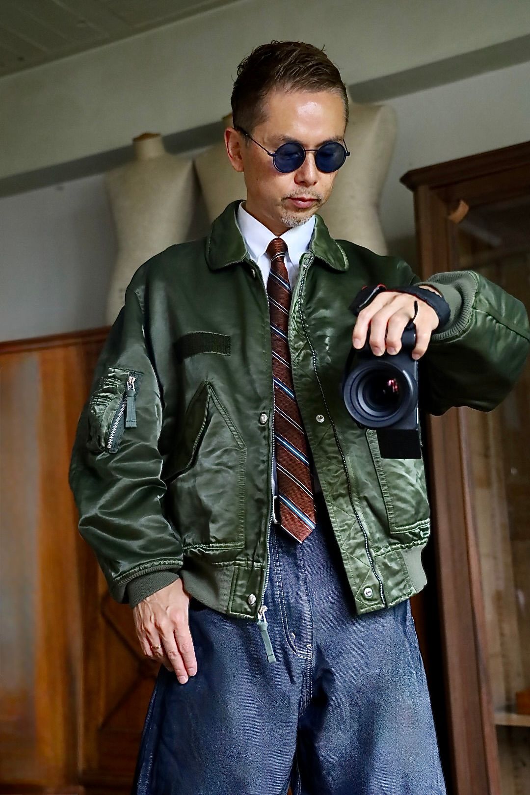 コムデギャルソンオム26FW ナイロンツイル製品染ミリタリーブルゾン(HR-J016-051)KHAKI☆9月4日(金)発売！
