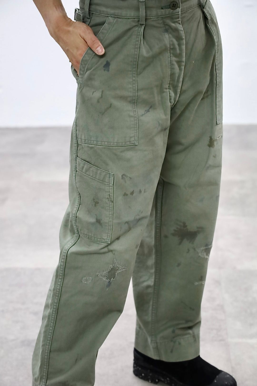 BOW WOW 25FWバウワウ REPAIRED USAF MECHANIC PANTS(BW252-RUMP) AGED SAGE GREEN