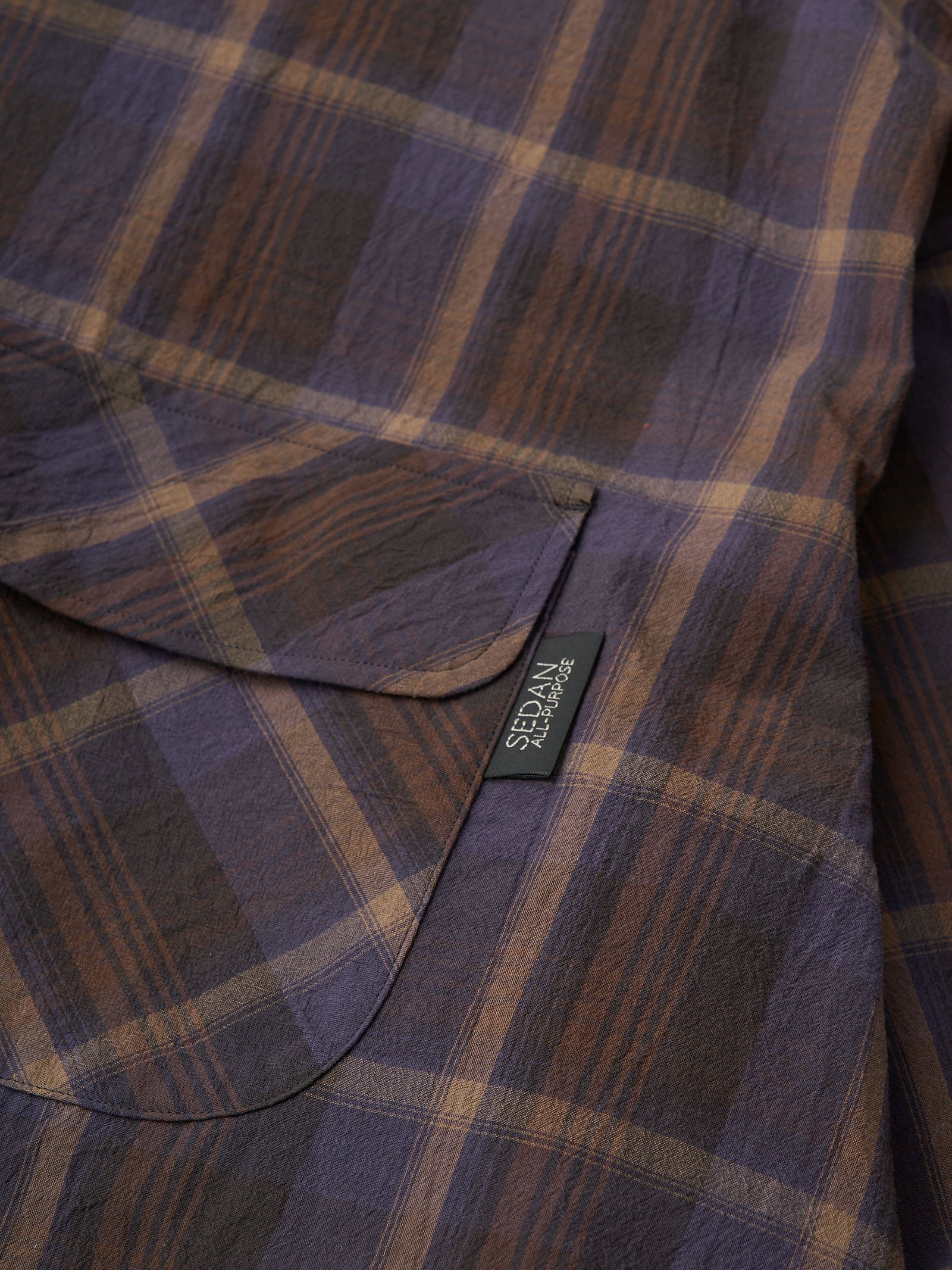 セダンオールパーパス SS25 Plaid Hooded Shirt(SD25S-SH01) Purple Brown