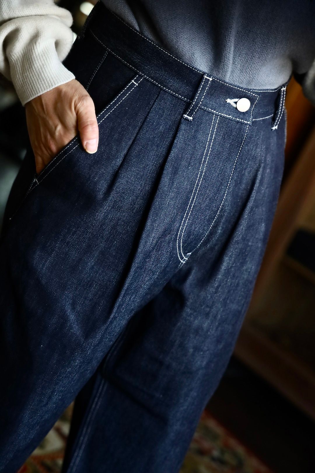 グラフペーパー Selvage Denim Two Tuck Pants(GU261-40061RB)INDIGO_RIGID★1月24日(土)発売！