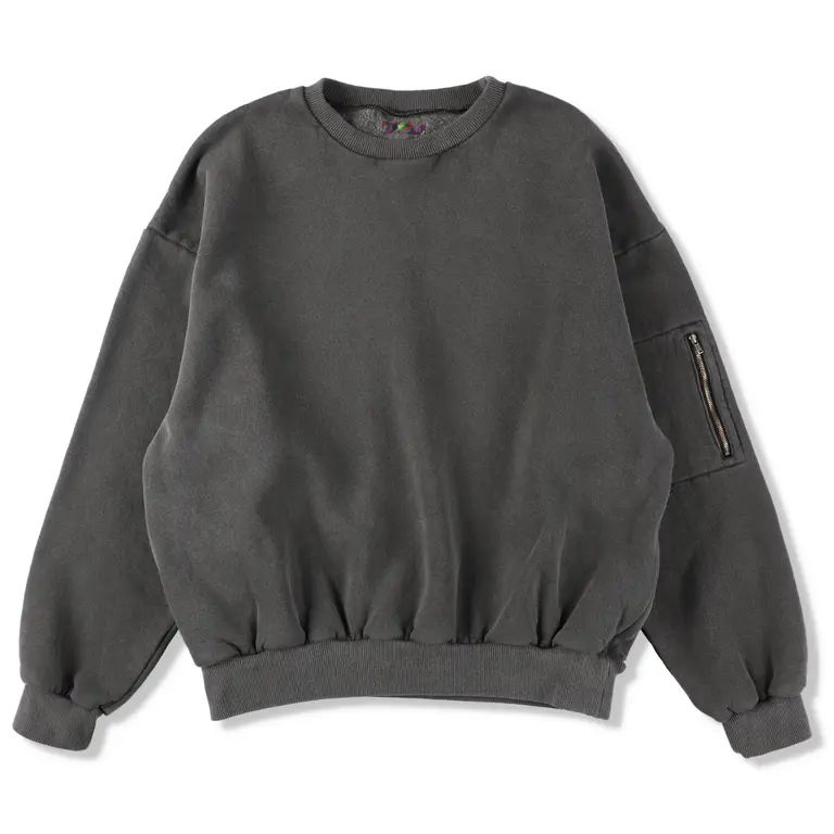イズネス 25AW PIGMENT DYED CREW NECK SWEATSHIRT (25AW_07_1007AWCS03)BLACK☆新作発売！