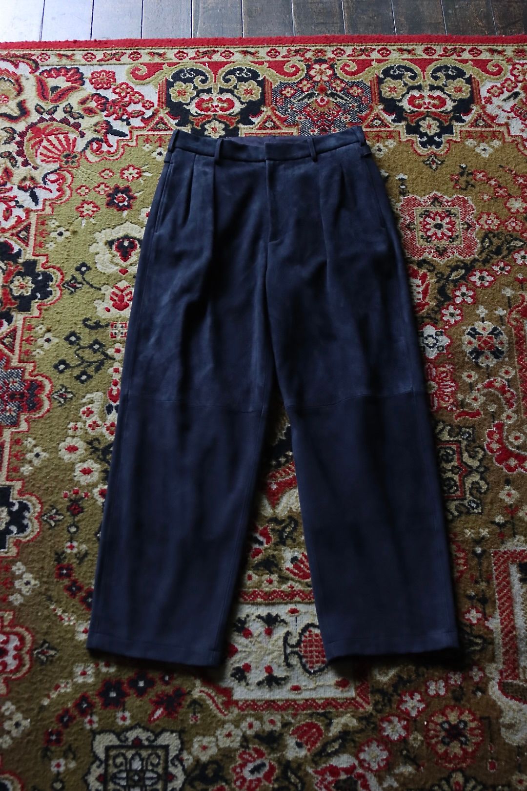 アプレッセ Suede Trousers (23AAP-04-24H)NAVY