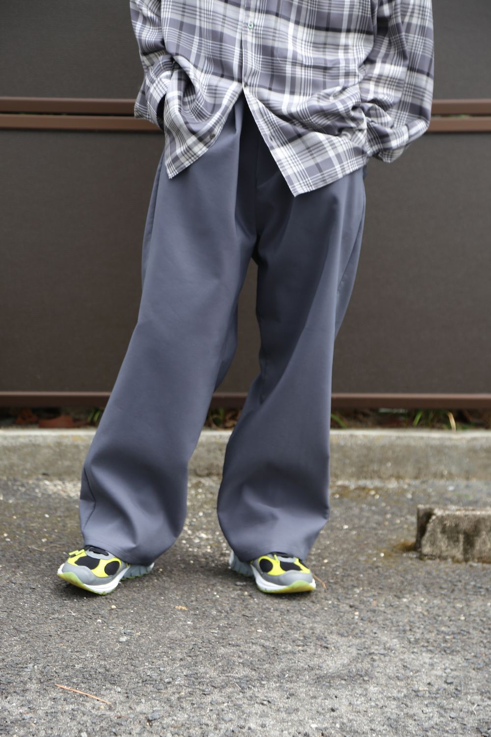 Graphpaper Tencel Check Regular Collar Big Sleeve Shirt"BLACK×GRAY"Style.2020.8.28.