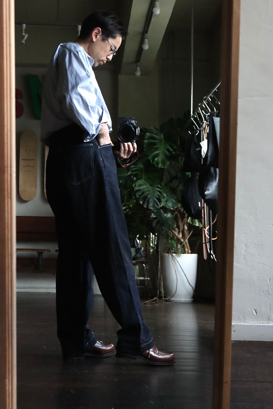 ブラームス Denim Long Belted Pants Mixスタイル.2022.6.22.