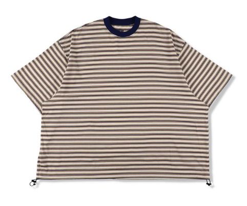 is-ness 26AW Balloon Border Short-sleeve T-Shirt(26AW_02_31SSSH05-1)BLUE x WINE☆新作発売！