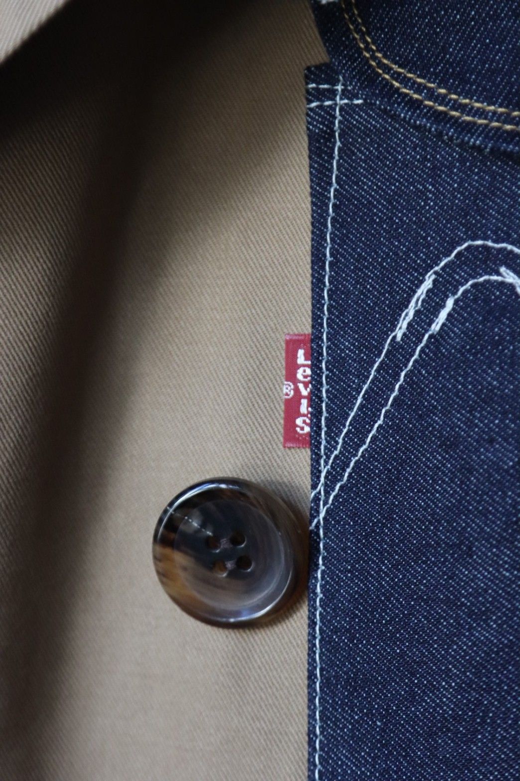 ジュンヤワタナベマン 22FW Levi'sコラボトレンチコート(WJ-C902-100) BEIGE/INDIGO