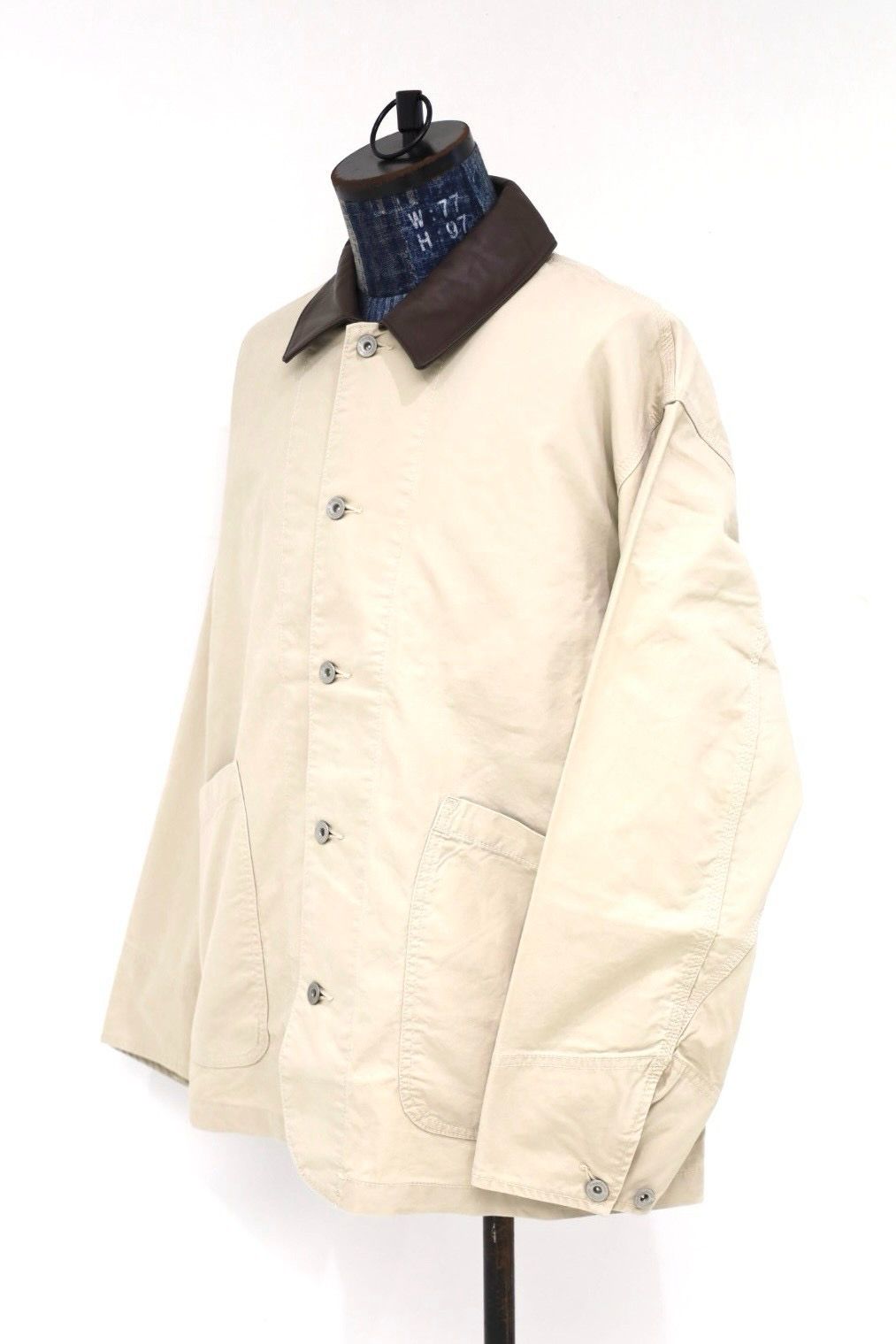 フレッシュサービス 26AW COTTON CANVAS LEATHER COLLAR WORK JACKET(FSC263-30032)BEIGE☆9月5日(土)新作発売！