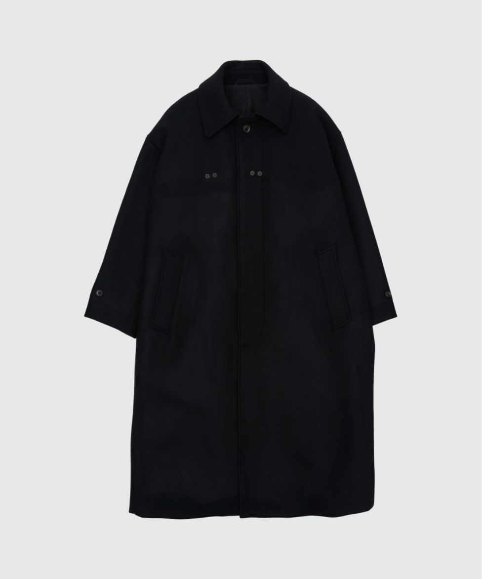 ヨーク 25FW Melton Big Balmaccan Coat(YK25FW01033C)BLACK☆10月11日(土)新作発売！
