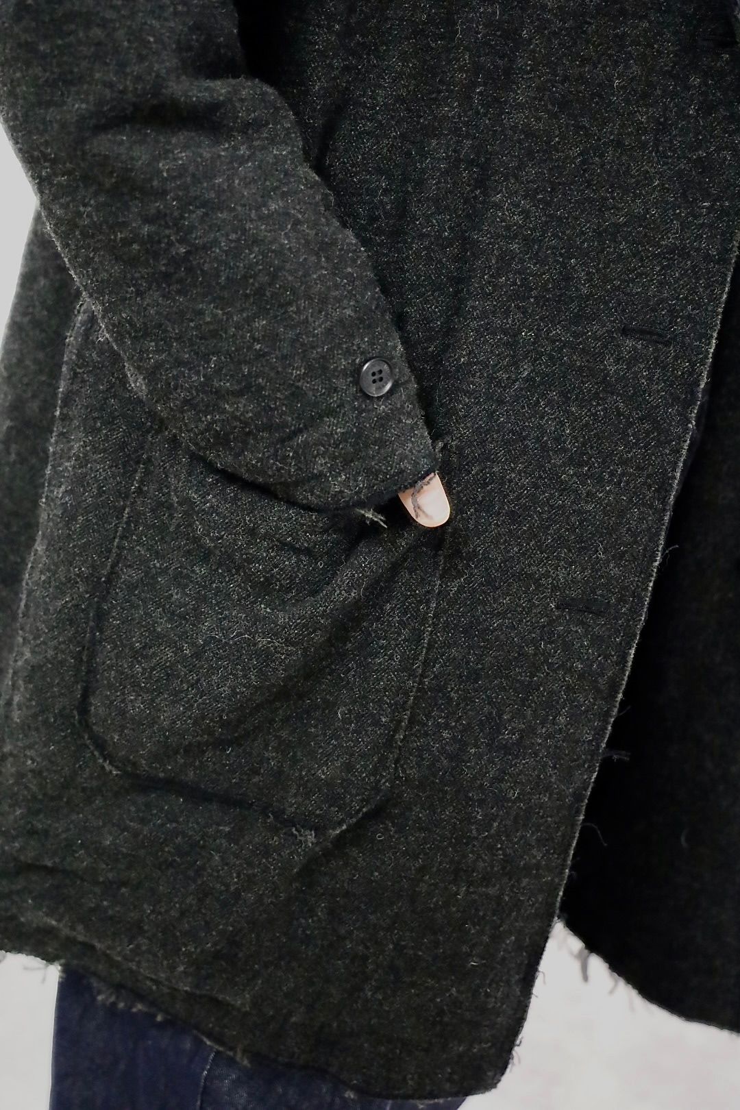 COMME des GARCONS HOMME ウールツイードヘリンボーンコートスタイル