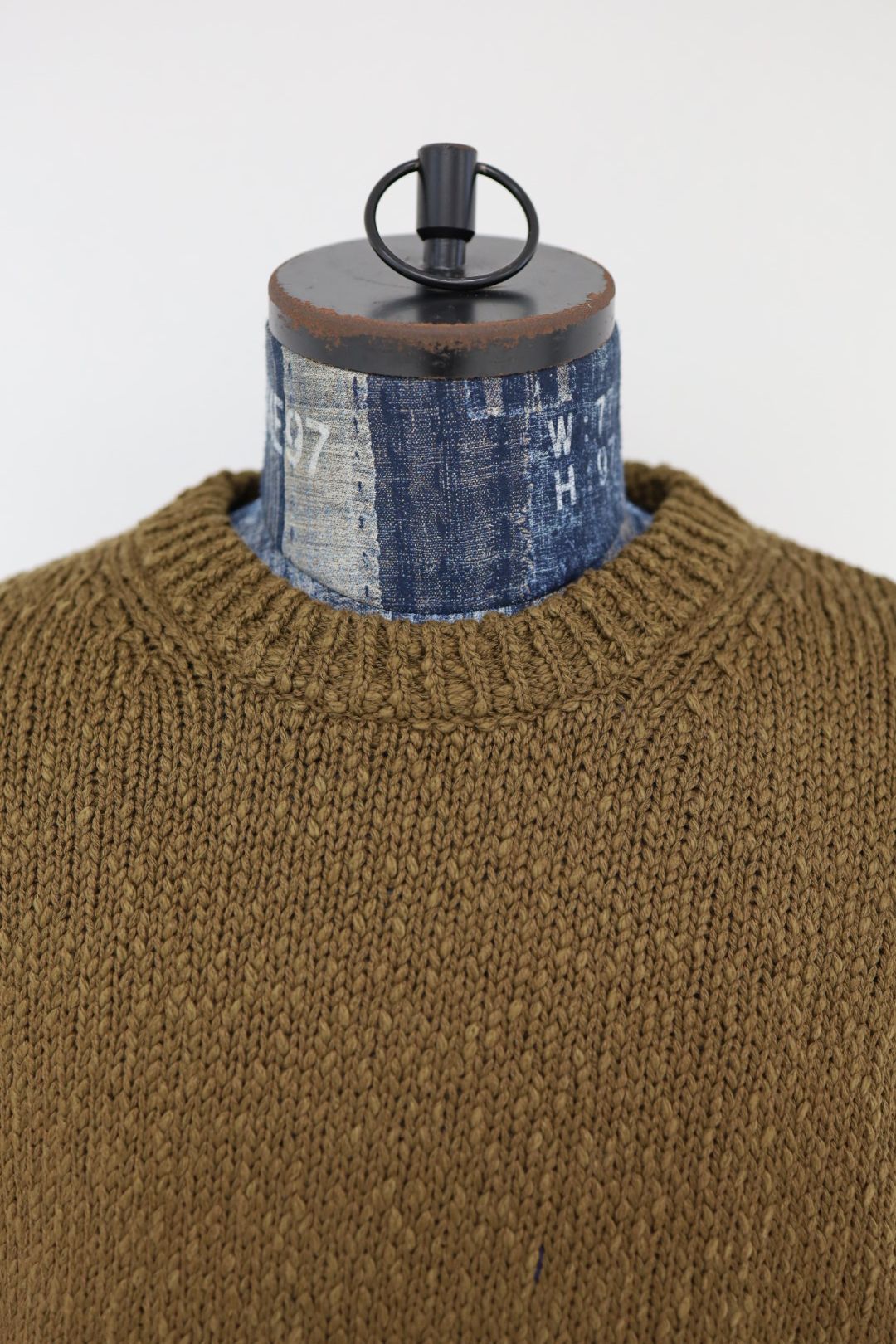 グラフペーパー Cotton Wool Slub Oversized Crew Neck Knit(GU263-80602)BROWN