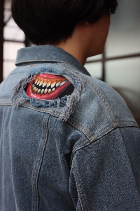 doublet RECYCLE DENIM MONSTER REPAIR JACKET(21AW11BL125) style.2021.9.20.