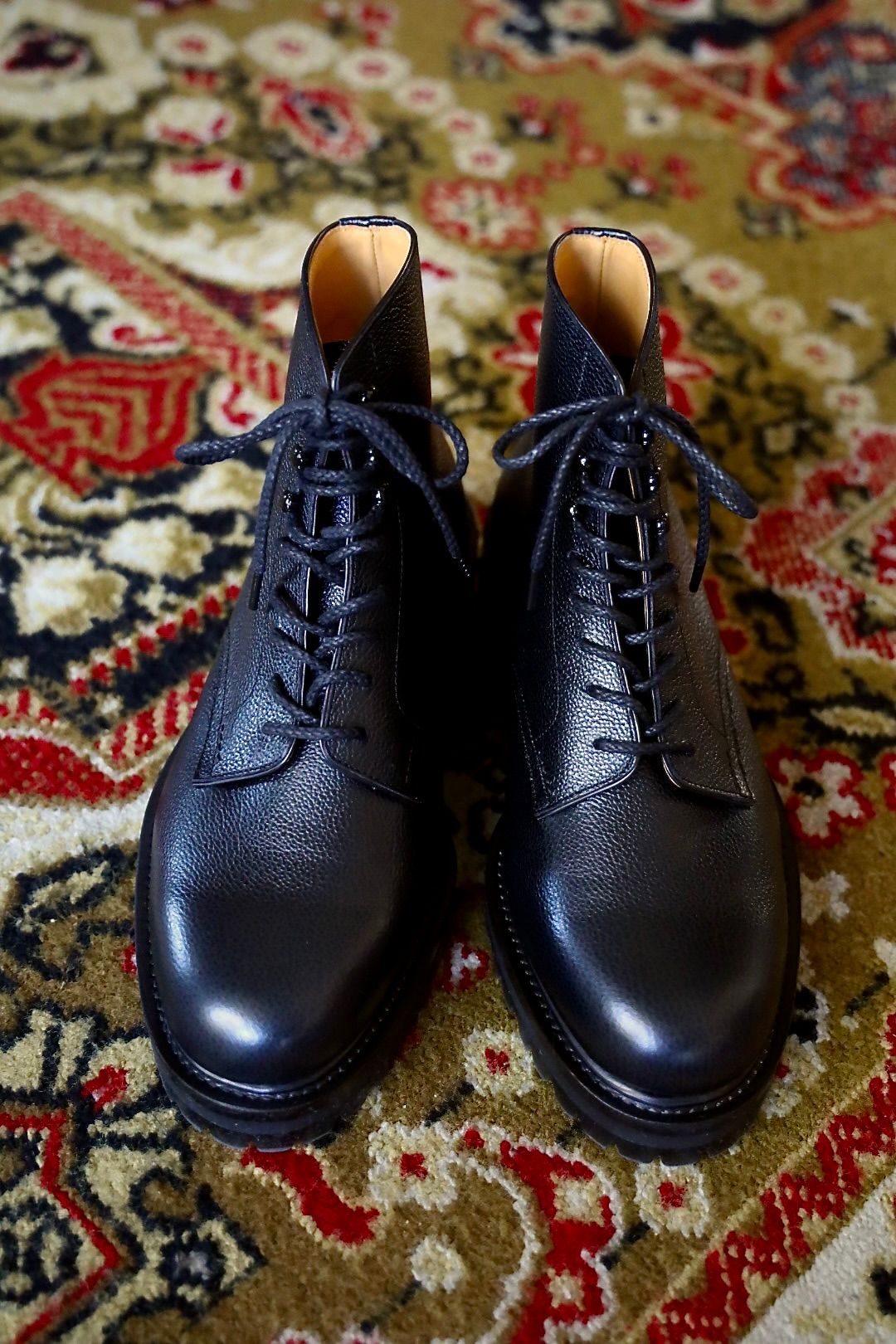 FOOTWORKSフットワークス レースアップブーツ WOMENS Lace-up shoes in grain leather(F03-0002_W)BLACK☆新作発売！