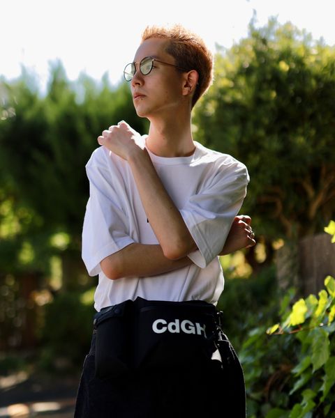 COMME des GARCONS HOMME コムデギャルソンオム23SS 綿度詰天竺ロゴプリントTシャツ スタイル