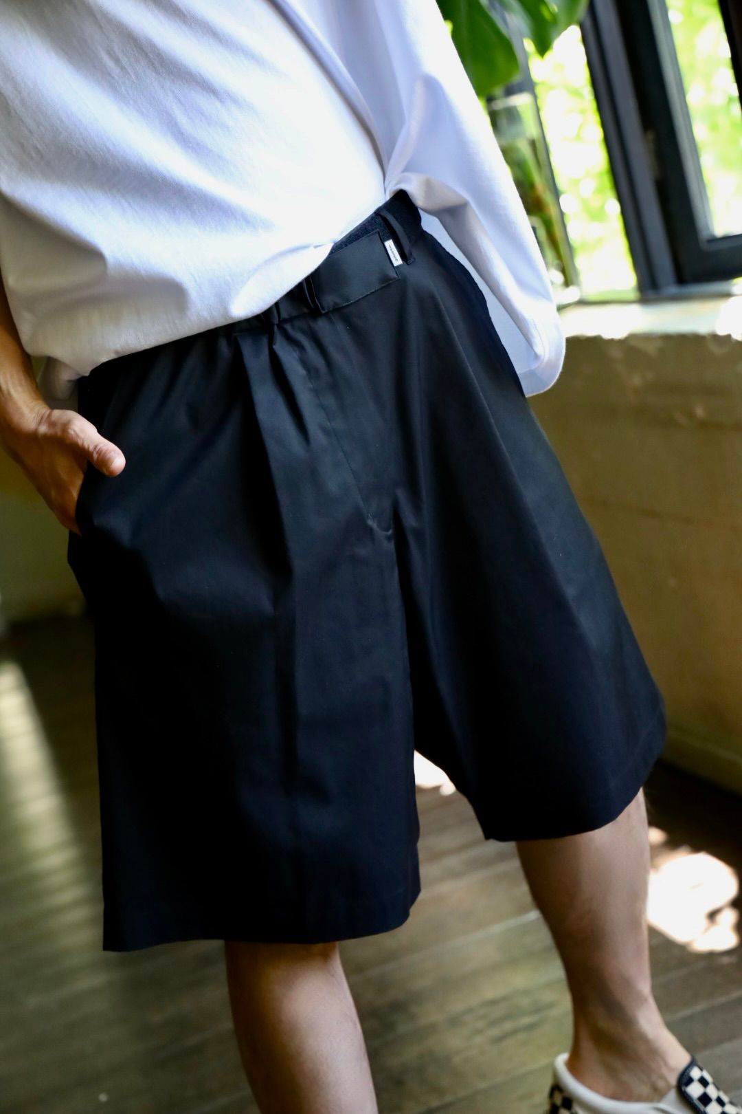 グラフペーパー Solotex Twill Wide Chef Shorts(GM252-40006B)BLACK