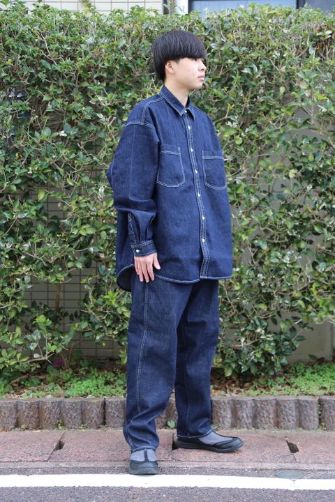 Graphpaper Denime Five Pocket Pants & Denime Regular Collar Shirt style 2020.12.14