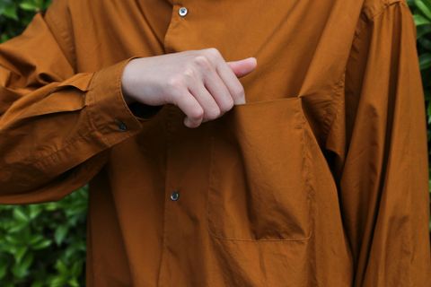 Graphpaper Broad L/S Oversized Regular Collar Shirt(GM212-50110B) style.2021.5.22