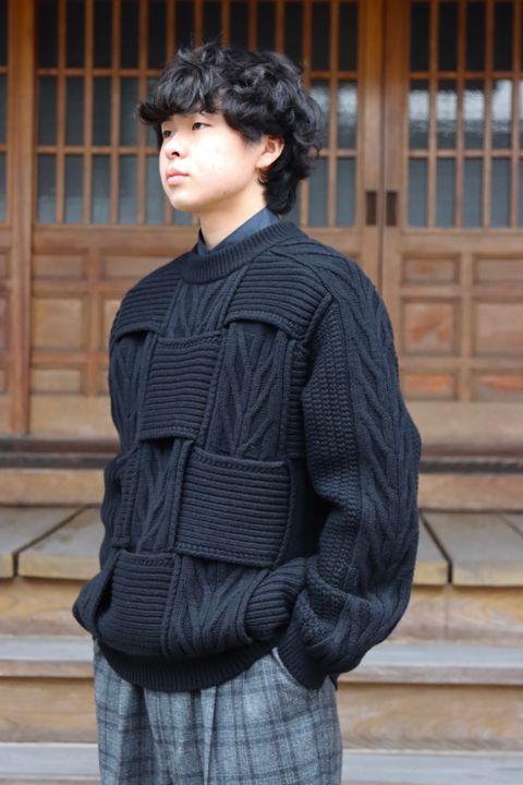 YOKE CROSSING CABLE CREW NECK KNIT(YK21AW0288S) style. 2021.11.14.