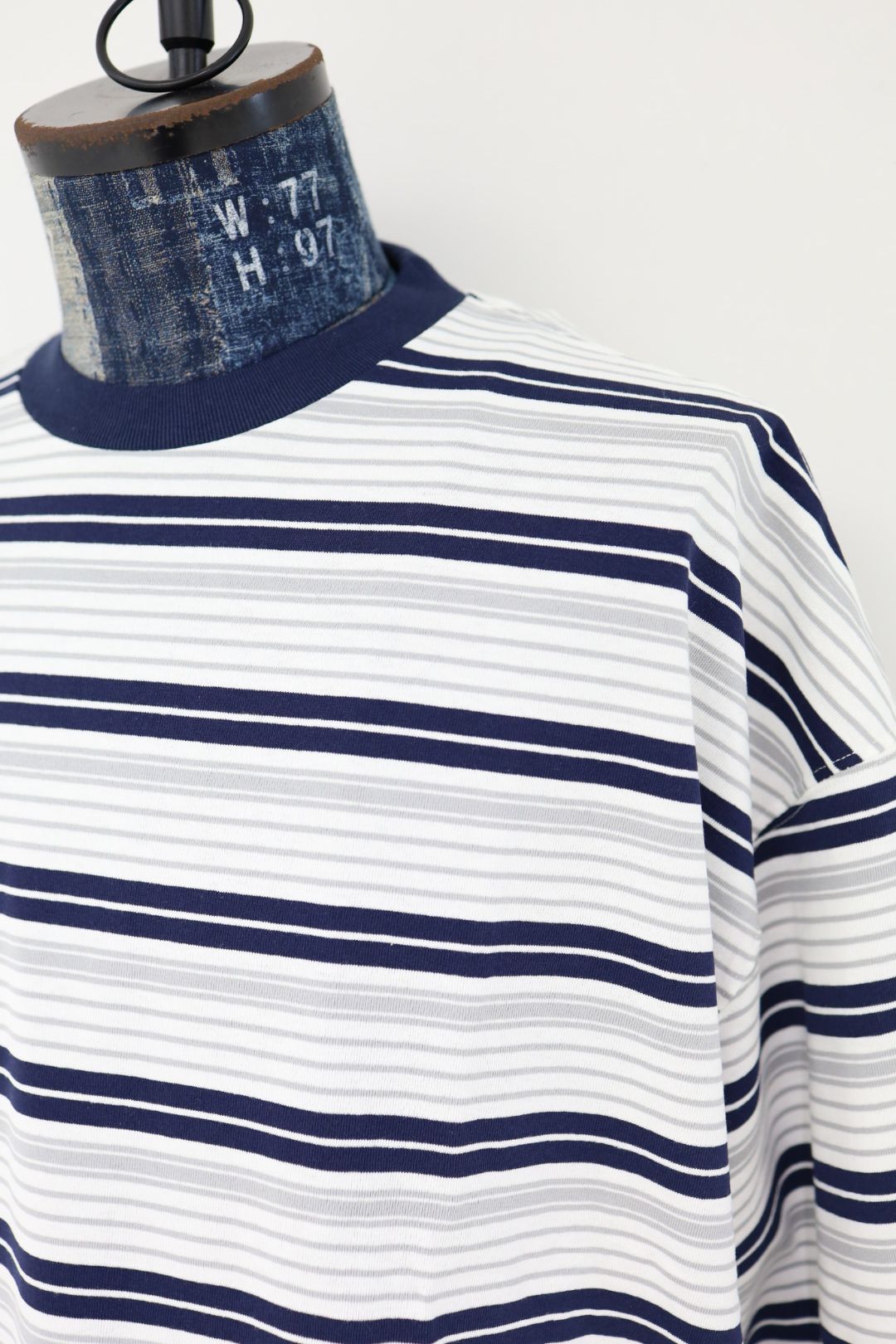 is-ness 26SS Border Balloon T-Shirt(26SS_48_1008SST01-B)WHITE x NAVY☆新作発売！