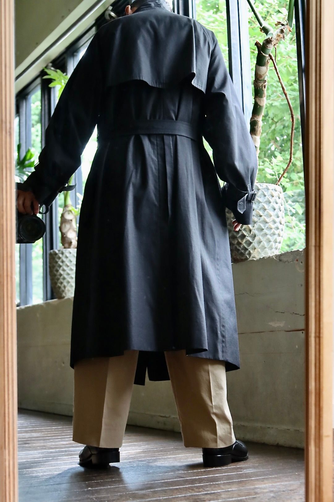 blurhms Gabardine Double Belt Trench Coatスタイル.2022.7.24