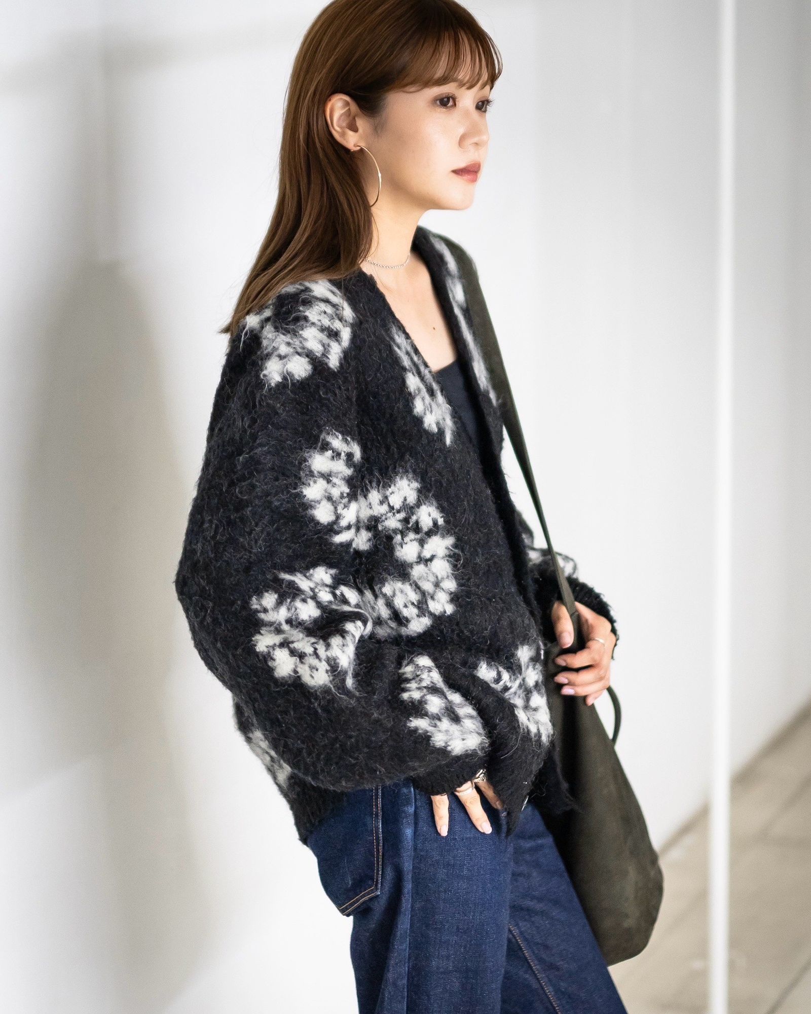 セントマイケル デニムティアーズコラボ DT_MH CARDIGAN (SM-YS1-0000-C50)BLACK☆再入荷しました！