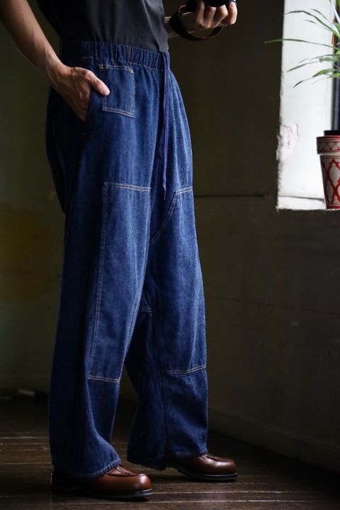 Gurank 25FW 8オンスダブルニーパンツ 8oz raw denim double knee pant (2550)INDIGO