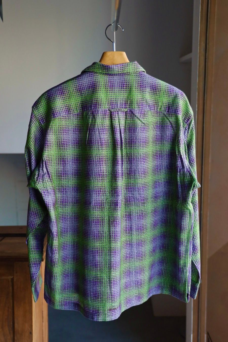 セダンオールパーパス FW25 Printed Plaid Flannel Open Collar Shirt(SD25F-SH02)Green×Purple☆9月6日(土)発売！