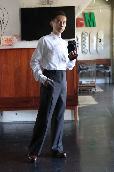 Ets.MATERIAUX マテリオ セレモニーパンツ"CHARCOAL"style.1