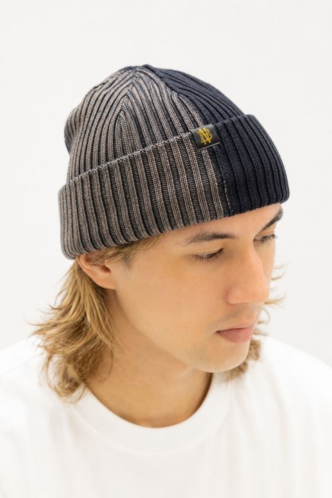 コムデギャルソンオム26FW BATONERブリーチ加工ニットキャップ (HR-N005-051-2)NAVY☆8月7日(金)発売！