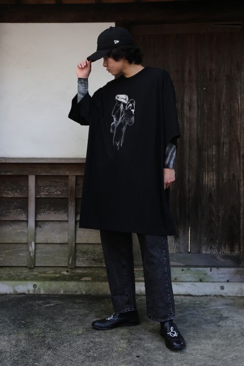 Yohji Yamamoto BIG半袖プリントTシャツ(HX-T94-077) style. 2021.06.09.