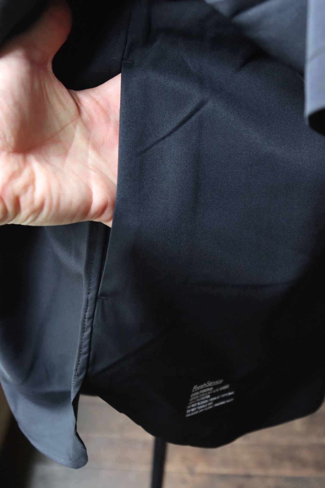 フレッシュサービス25SS COOLFIBER OPEN COLLAR L/S SHIRT(FSC251-50133)BLACK