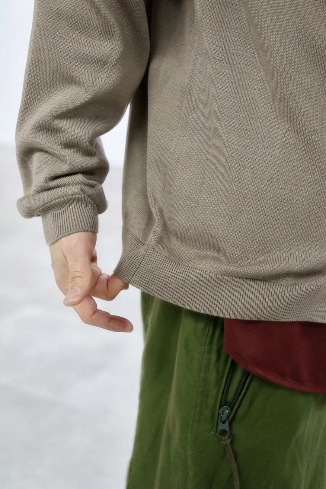 グラフペーパー26SS Suvin High Gauge Knit Oversized L/S Shirts (GU261-80263C)TAUPE☆1月17日(土)発売！