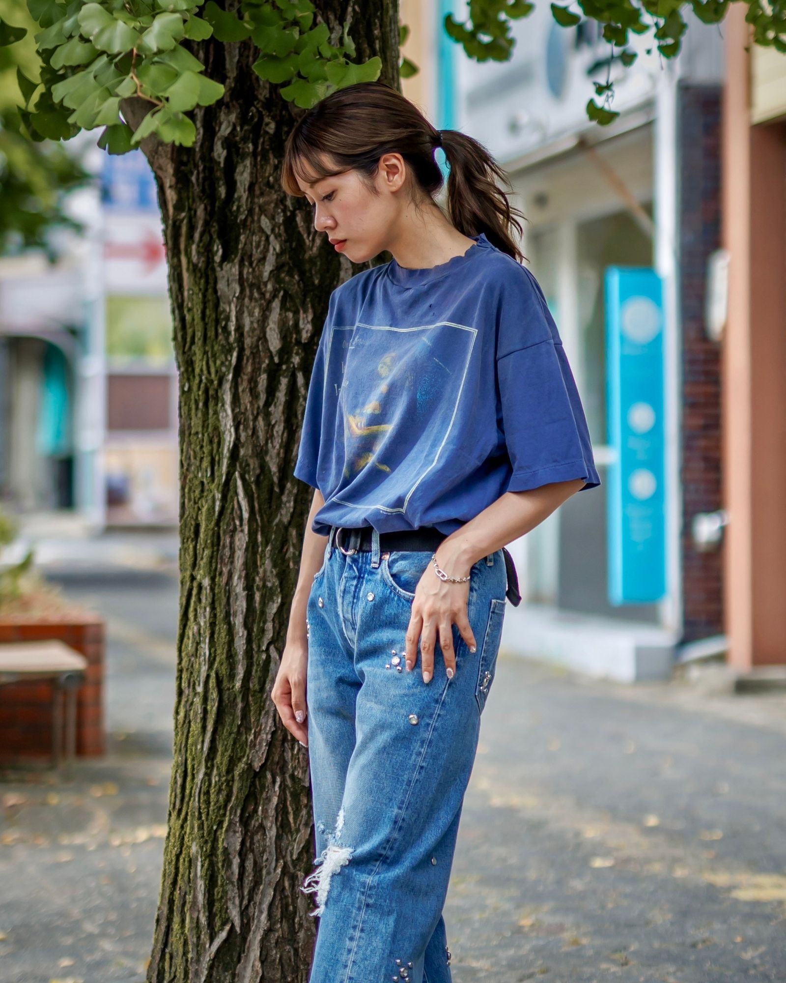 SAINT M×××××× - セントマイケル24AW STAR CP_SS TEE(SM-YS1-0000-C03)NAVY | mark