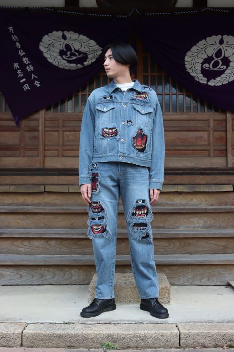 doublet RECYCLE DENIM MONSTER REPAIR JACKET(21AW11BL125) style.2021.9.20.