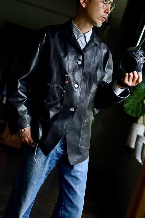 eYe JUNYA WATANABE MAN Levi’s Wネームレザージャケットスタイル2024.9.20.