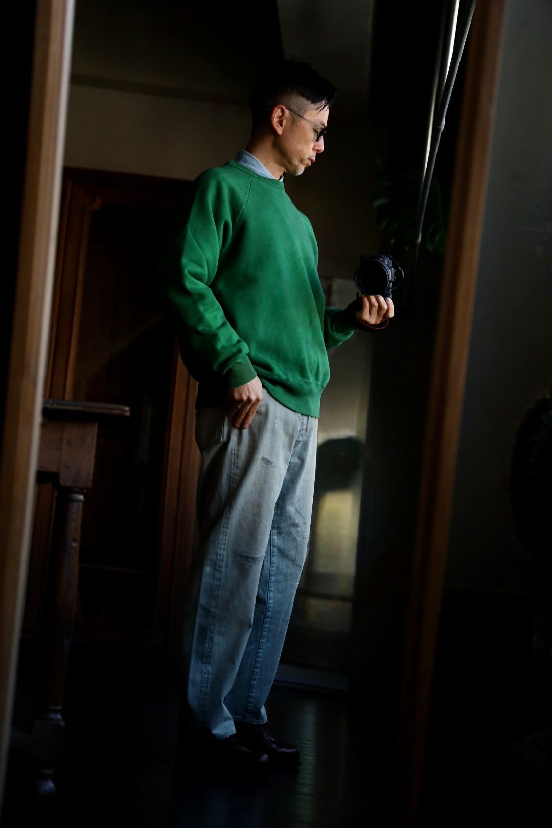 A.PRESSE - アプレッセ Vintage Sweatshirt(25SAP-05-05K)GREEN